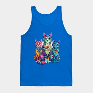 Tie-dye Cats Tank Top